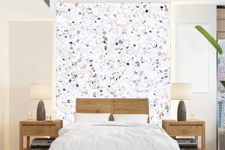 Behang - Fotobehang Graniet - Structuur - Design - Wit - Breedte 165 cm x hoogte 220 cm
