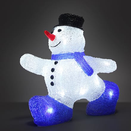 Deuba KerstfiguurSneeuwman M - LED Acryl 27cm –Wit Licht