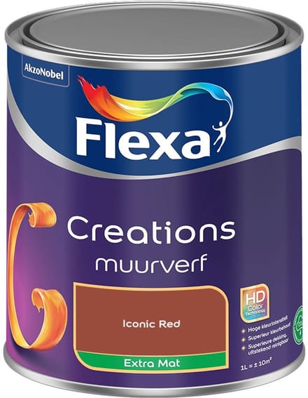 Flexa - Creations Muurverf Extra Mat - Iconic Red - Mengverf - 1 L