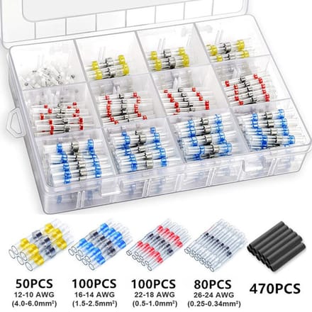 800 pièces soudure joint thermorétractable bout à bout connecteur bornes étanche soudure joint électrique 800pcs