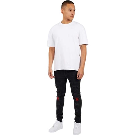 Brave Soul Herenjeans met scheuren (Houtskoolwas)