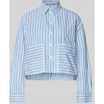 Gestreepte casual blouse van katoen popeline met borduursel dames s.Oliver