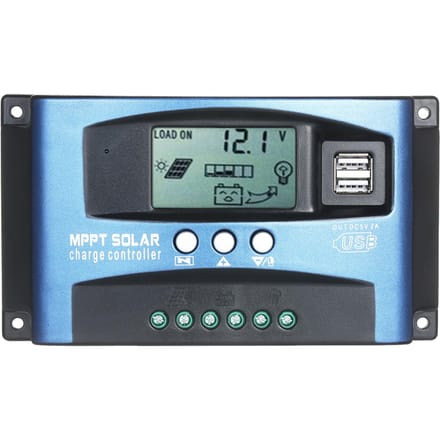 MPPT Solar-laadregelaar Dubbele USB-zonnecontroller Slim LCD-scherm MPPT-tracking 5V/2A Dual 30A gray