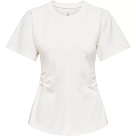 Only ecru dames t-shirt   Ronde hals   Regular fit   Duurzaam   Korte mouw Ecru M