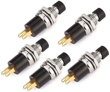 Zelfborgende SPST Drukschakelaar ON/OFF - 5 Stuks zwart voor AC 250V / 3A