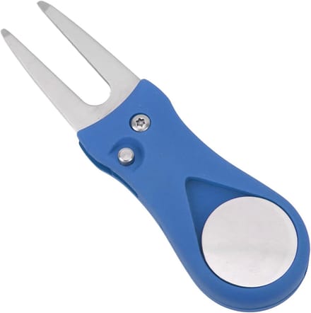 Golf Divot Tool - Green Fork - Golfbaan Onderhoud - Magnetische Marker - 9x4x2 cm - Blauw