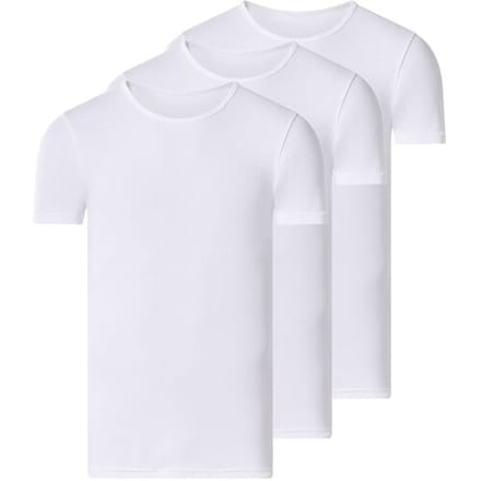 ESMARA MEN Set van 3 heren T-shirts (ronde hals, wit, XL)