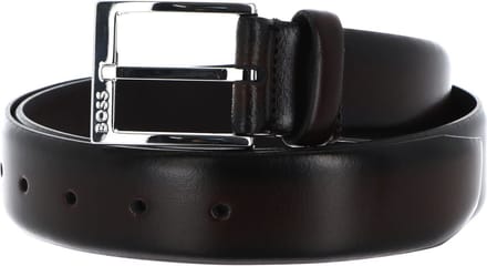 BOSS Leren Riem Elloy Sz35 Leather Belt W110 Dark Brown Donkerbruin