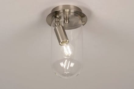 Lumidora Plafondlamp 73411 - Plafonniere - E14 - Staalgrijs - Metaal - Badkamerlamp - ⌀ 13 cm