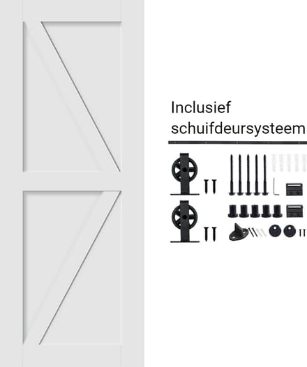 Houten schuifdeur wit geverfd met schuifdeursysteem bundel 2015