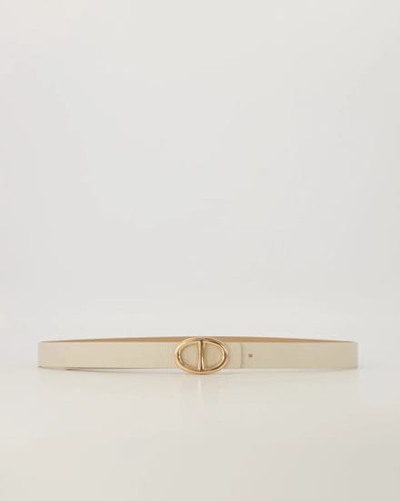 Teatro - Mirjam - Riem - Dames - Classic Grain - Leer - Ecru - Gouden detail - 85 cm