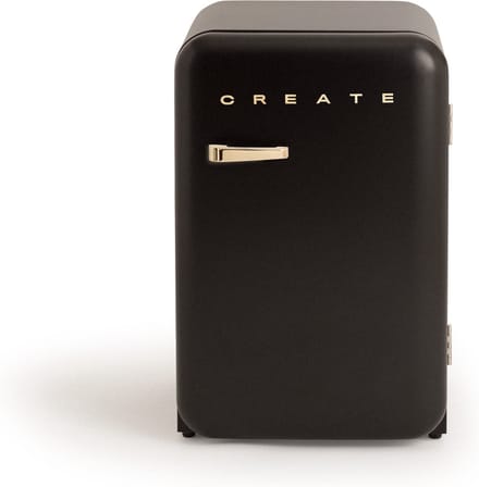 CREATE - Koelkast in retrostijl - Zwart - Handvat Goud - FRIDGE RETRO 107L