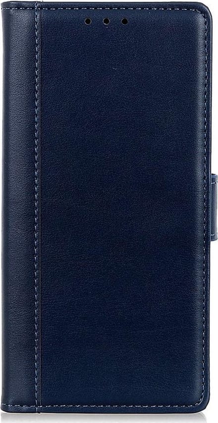 Shop4 - Xiaomi Redmi Note 10 Pro Hoesje - Wallet Case Grain Donker Blauw