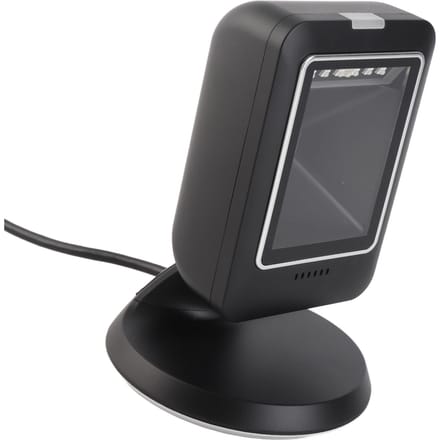 Scanner de codes-barres 2D mains libres QR code Omnidirectionnel USB Filaire Lecteur de bureau pour magasin de détail black