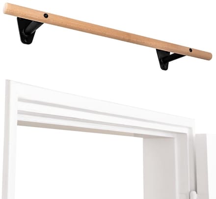 PULLUP & DIP Wood - Houten Pull-up Stang Wandmontage - Premium Beukenhout - 40mm Grip Diameter - Extra Brede Grip (100 cm)