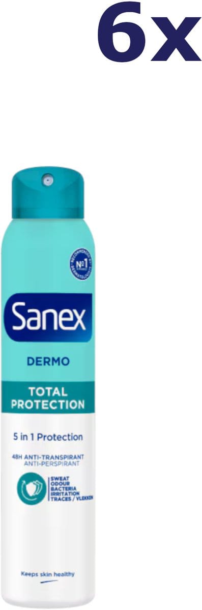 6x Sanex Deo spray - 150ml - dermo total protection