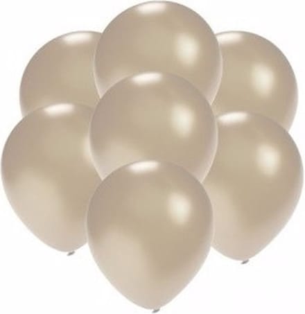 Party ballonnen in klein formaat - zilver - 100x - 13 cm - feestartikelen/versiering