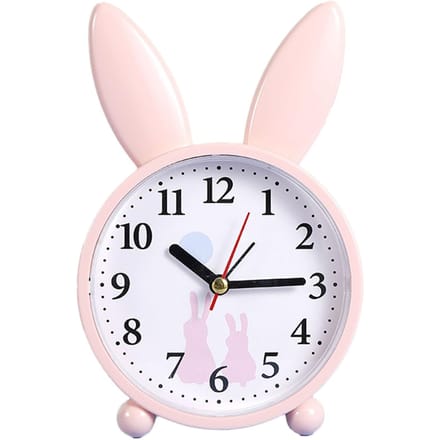 Wekker Schattige Konijn Vorm Stille Nauwkeurige Tijdmeting Klok Ornament voor Thuis Slaapkamer white