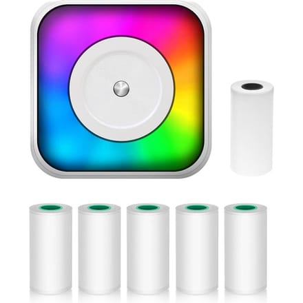 Mini thermische printer Multifunctionele draagbare stickermaker met RGB-licht Instant Photo Inkless