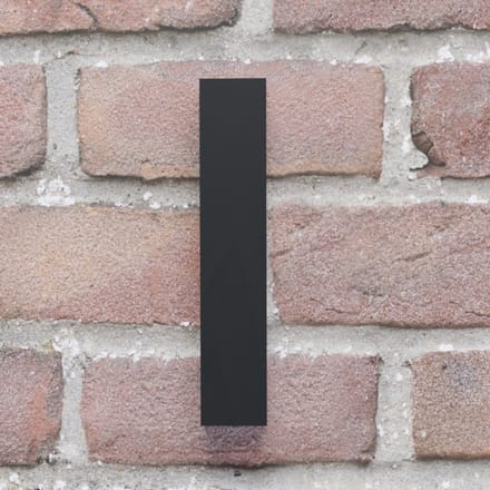 Huisnummer Arial l zwart - Maat: Extra groot (25 cm) - zelfklevend - Huisnummerbord