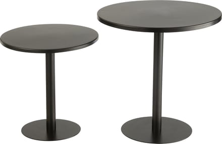 J-Line bijzettafel Rond - metaal - zwart - 2 stuks
