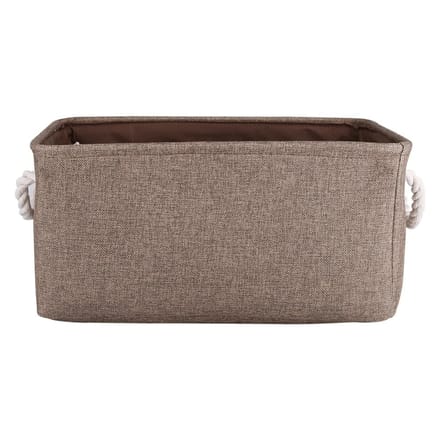 Foldable Fabric Storage Bin Basket toy Clothes Towel Laundry Box Container Brown L gray
