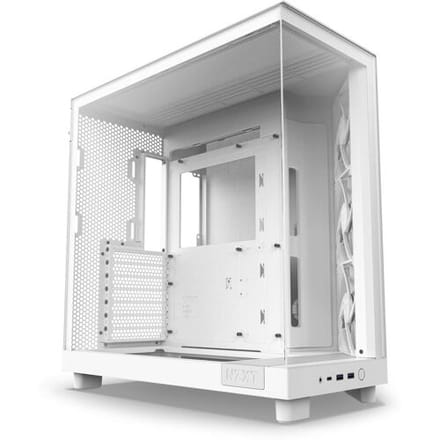 NZXT H6 Flow Compact Dual Chamber - Matte White - Case - Miditower - Wit