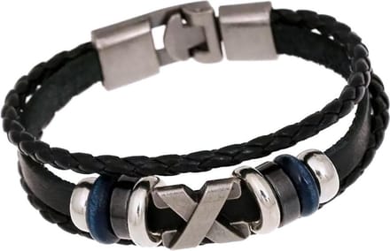 Fako Bijoux® - Armband Leer - Exclusive - X - 20cm - Zwart