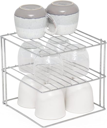 Famanu – Bordenrek 3-laags – Keukenkast organizer – Chroom – Vierkant