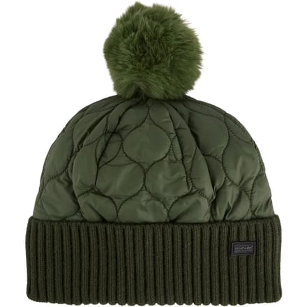 Doorgestikte regenproof unisex muts met pompon