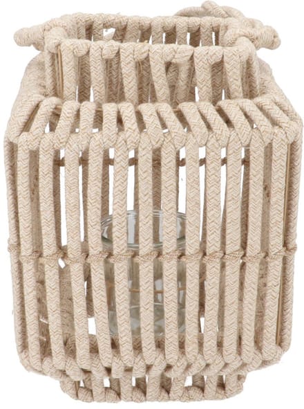 Daan Kromhout - Lantaarn - Touw - Creme - Windlicht - 13x19x24cm