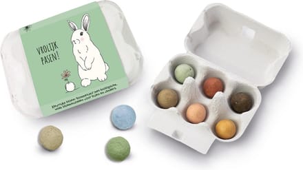 Blossombs Bloembommetjes Eierdoosje - 6 Zaadbommetjes - Vrolijk Pasen, Konijn