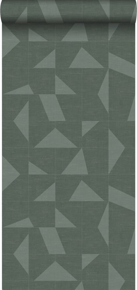 Origin Wallcoverings behang grafisch motief met geweven structuur groen - 347755 - 0,53 x 10,05 m