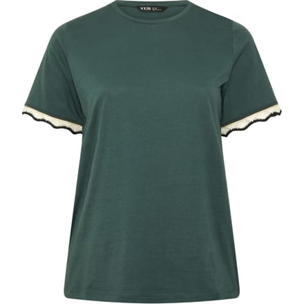 Yours Groen Metallic Tshirt Met Gehaakte Rand Size 42