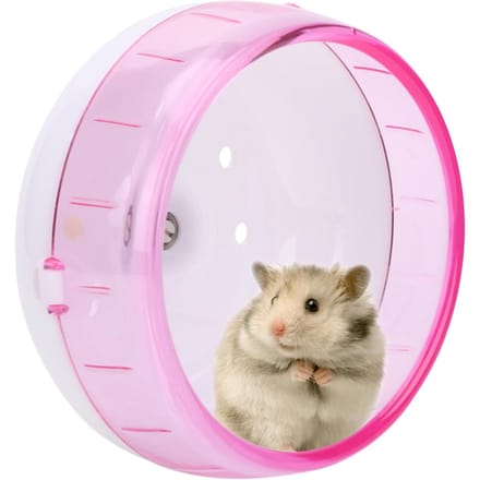 Jouet d'exercice à roulettes super silencieux en plastique pour petits animaux de compagnie, hamster, cochon d'Inde rose