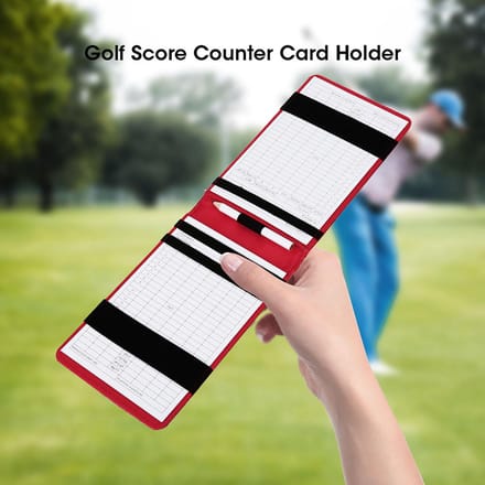 PU Golf Scoreteller Houder Kaarthouder Cadeau Sportaccessoires met Potlood Red