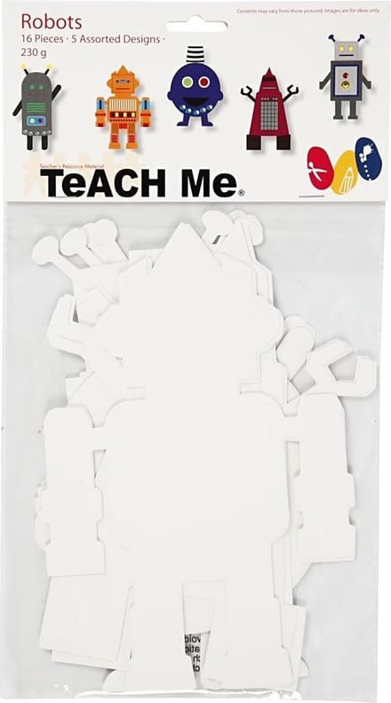 Creotime Robots Teach Me 22,5 - 24 Cm Karton Wit 16 Stuk