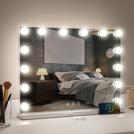 Makeuptafel Met Spiegel en LED Lampen - Kaptafel - Make-Up Tafel