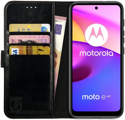 Rosso Element Motorola Moto E30/E40 Hoesje Book Cover Wallet Zwart