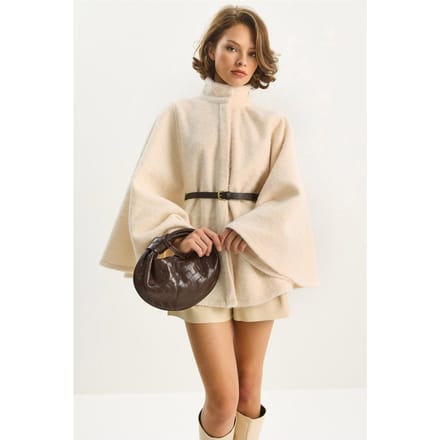 Gemêleerde Oversized Overjas met Knopen sluiting