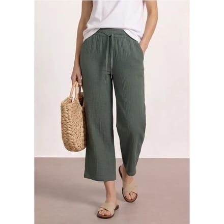 7/8 Wide Legs mousseline broek in Loose Fit