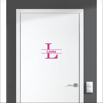 Deursticker Met Naam -  Laura - Roze
