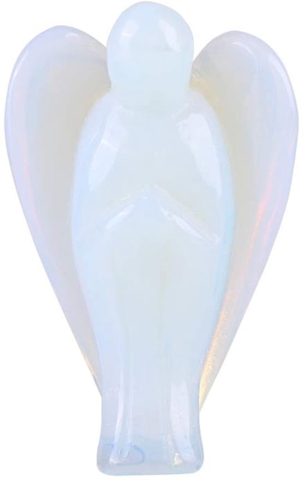 Dailygoods- Engel Beeldje Opaal Rozenkwarts - Mini Standbeeld - Decoratie - Beschermengel - Helende Steen - Thuis Decor