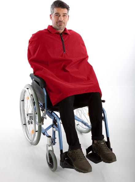 Rolstoel poncho - Rolstoelcape - Rolstoel winter cape - Wind en waterdicht - Topkwaliteit- Rood
