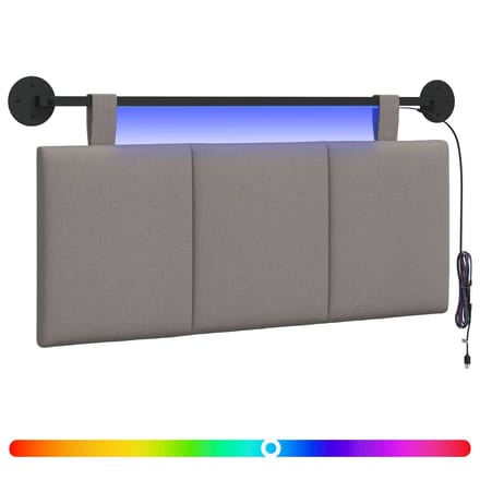 vidaXL - Hangend - hoofdbord - Taupe - Fluweel
