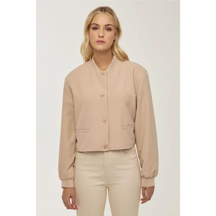 Collegekraag Dubbelzak Cropped Jacket