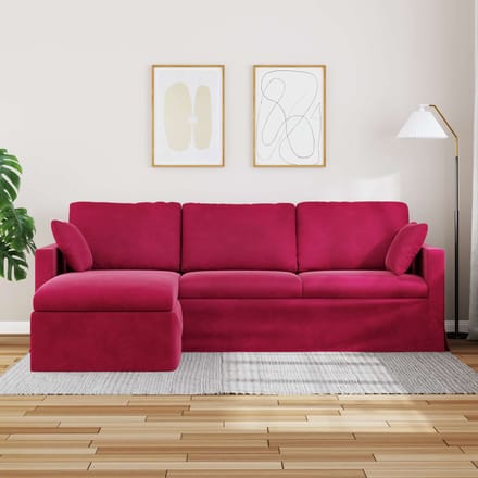 vidaXL Bank Wijnrood 228 x 134 x 80 cm Fluweel