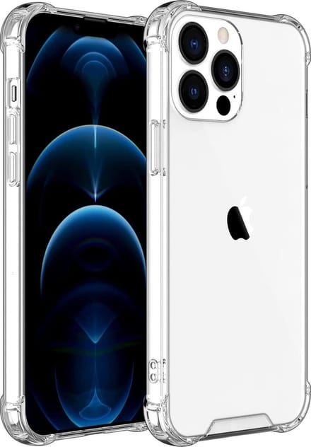 HB Hoesje Geschikt voor Apple iPhone 13 Pro Max - Transparant - Anti-Shock Hybrid Back Cover