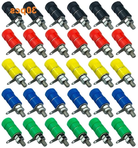 Set van 30 Premium 4 mm Banana Socket Binding Post Terminals in 5 Kleuren voor Audio- en Elektronische Toepassingen