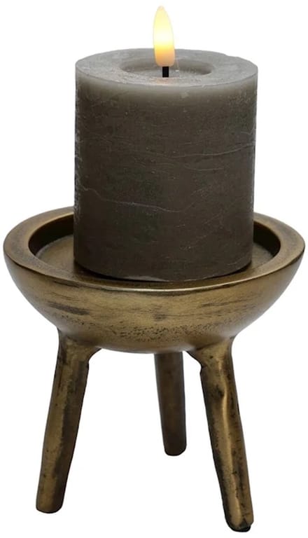 Kandelaar Luro | XS | aged brass - warm goud | Ø12 x H10 cm